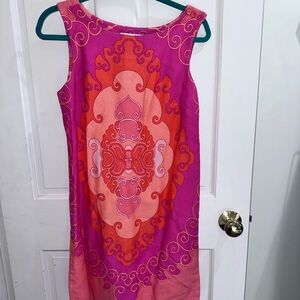 Tori Richard Pink and Orange Dress